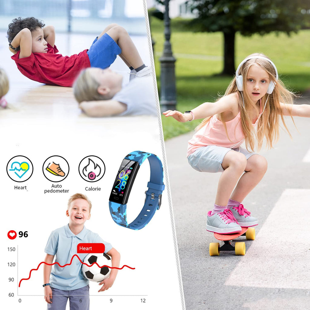 Children's Fitness Tracker Watch - Waterproof Smartwatch with Pedometer, Stopwatch, and 11 Sport Modes for Ages 6-16