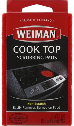 Cooktop Cleaning Pads – Effective Removal of Stubborn Residue from Smooth Top and Glass Ranges, Set of 3 Reusable Pads