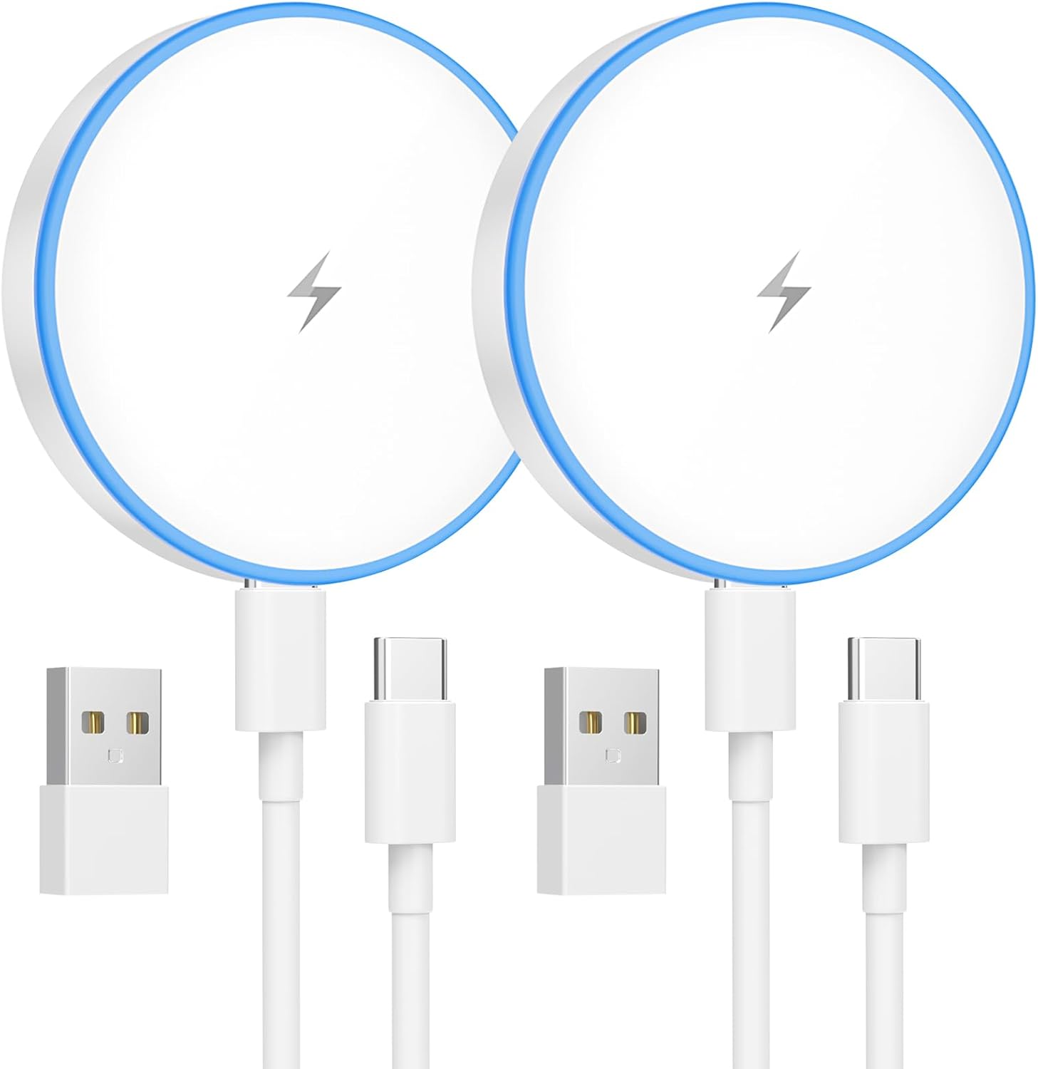 Dual Pack 15W MagSafe Charger - Fast Wireless Charging Pad for iPhone 17/16/15/14/13/12 & AirPods 3/2/Pro