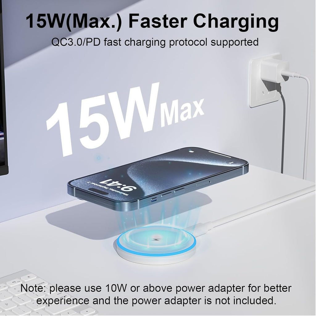 Dual Pack 15W MagSafe Charger - Fast Wireless Charging Pad for iPhone 17/16/15/14/13/12 & AirPods 3/2/Pro