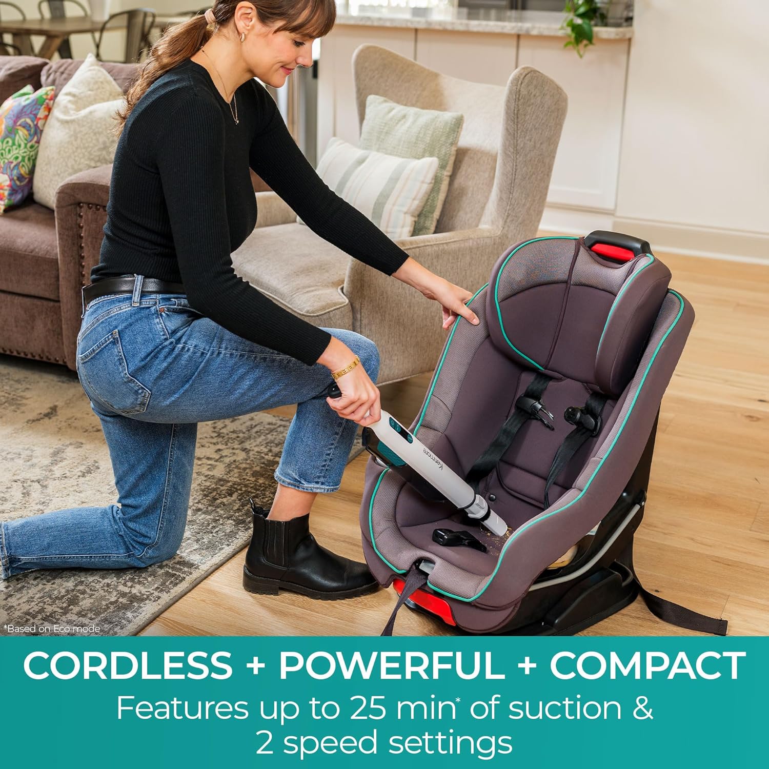 HV3005 11.1V Cordless Handheld Vacuum Cleaner - Lightweight and Portable with Powerful Suction, 2-Speed Power Control, Ideal for Pet Hair, One-Touch Empty Feature for Home and Car Use