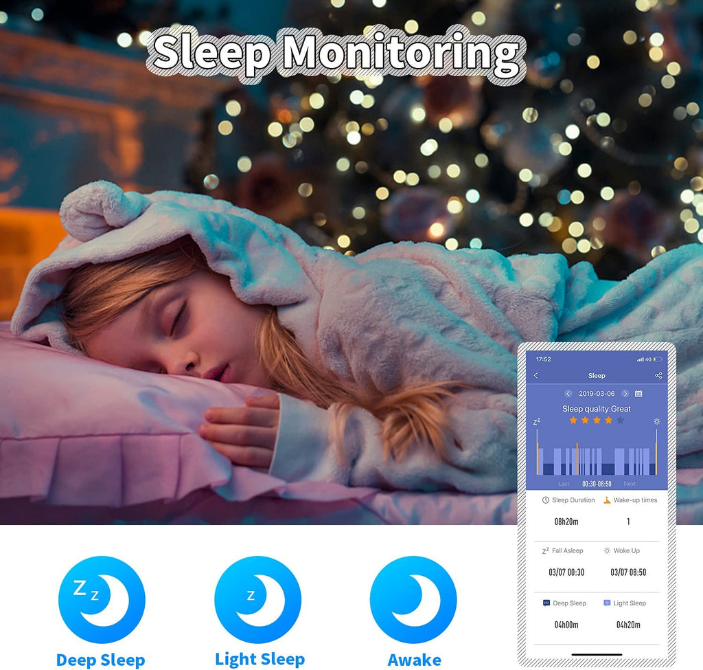 Children's Fitness Tracker Watch - Waterproof Smartwatch with Pedometer, Stopwatch, and 11 Sport Modes for Ages 6-16